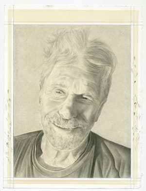 Portrait of the artist. Pencil on paper by Phong Bui.