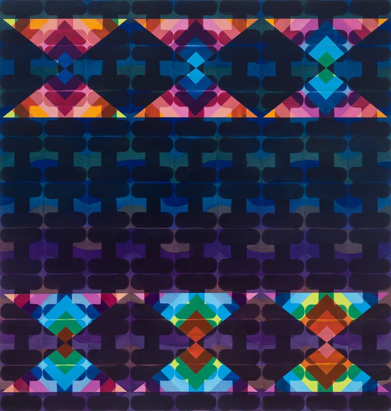 Nate Ethier, Cracks, 2017. Acrylic on canvas, 63 x 60 inches. Courtesy the artist and LMAKgallery, NY