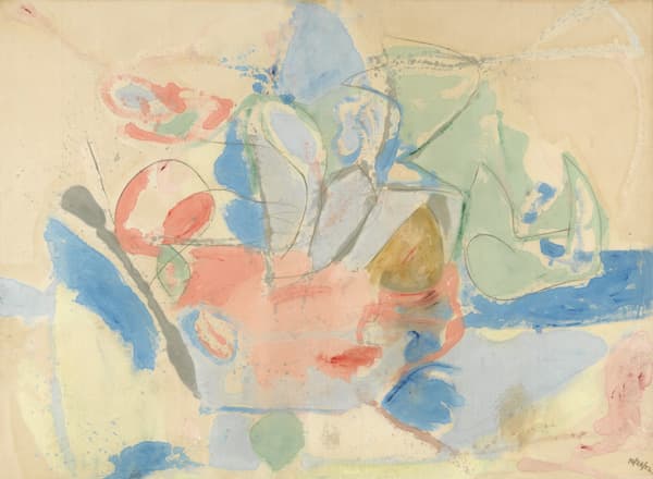 Helen Frankenthaler, Mountains and Sea, 1952, oil and charcoal on canvas, 219.4 x 297.8 cm x 117 1/4, in.), Helen Frankenthaler Foundation on loan to the National Gallery of Art, Washington X.16 ©2017 Helen Frankenthaler Foundation, Inc. / Artists Rights Society (ARS), New York.