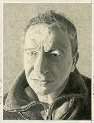 Portrait of the artist. Pencil on paper by Phong Bui.
