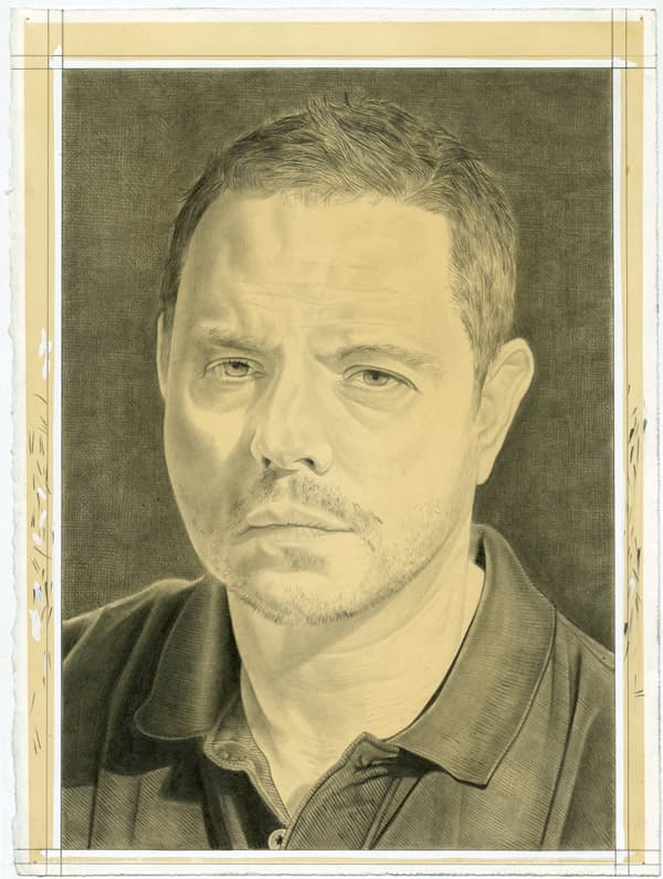 Portrait of the artist. Pencil on paper by Phong Bui.