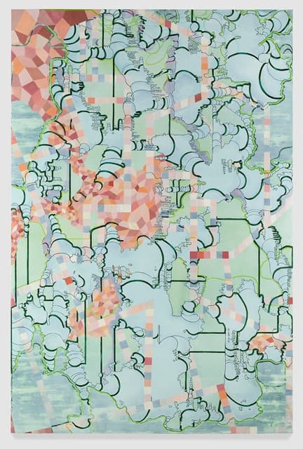 Lisa Corinne Davis, "Spurious Atlas" (2015). Oil on canvas, 75 x 50".