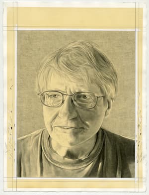 Portrait of the artist. Pencil on paper by Phong Bui.