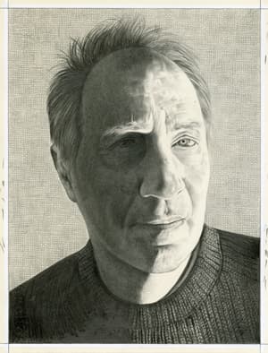 Portrait of the artist. Pencil on paper by Phong Bui.