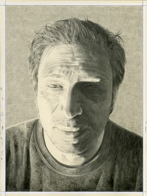Portrait of the artist. Pencil on paper by Phong Bui.