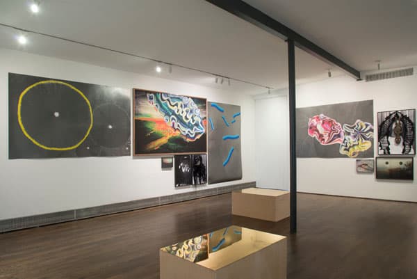 Zipora Fried, installation shot of "I Hope the Moon Explodes." On Stellar Rays, September 2014. Photo credit: Adam Reich.