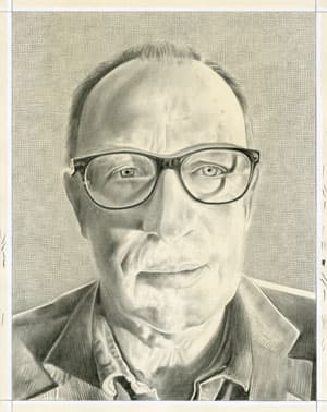 Portrait of the artist. Pencil on paper by Phong Bui.