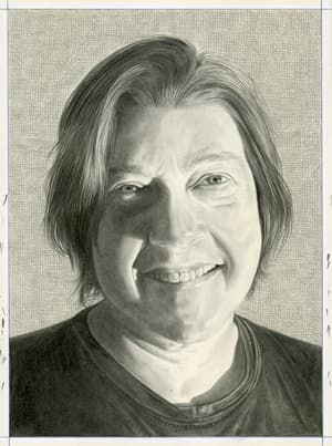 Portrait of the artist. Pencil on paper by Phong Bui.