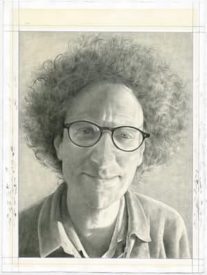 Portrait of Robert Hullot-Kentor. Pencil on paper by Phong Bui.