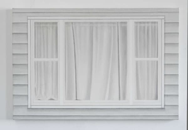 Kate Teale, Not Empty, 2016. Acrylic on canvas and mulberry paper over board. 24 x 36 inches. Courtesy Studio 10, New York.