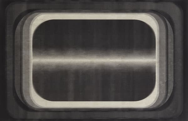 Marsha Cottrell, "Aperture Series (15)," 2014. Laser toner on paper, unique, 11 3/4 ̋ × 18 1/8 ̋.