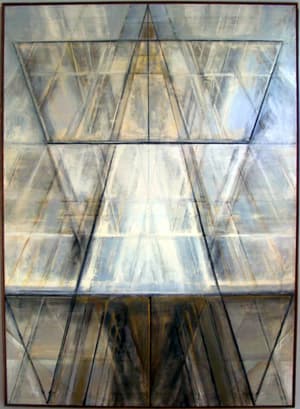 Hedda Sterne, “Further I” (1984). Acrylic and oil crayon on canvas. 72” x 52”.