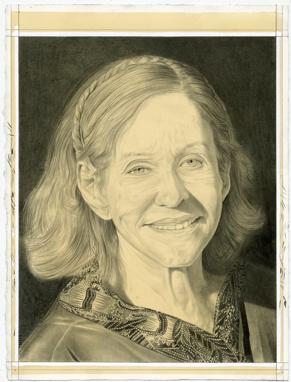 Portrait of Barbara Rose. Pencil on paper by Phong Bui.