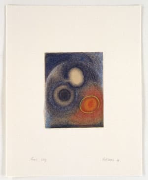 Dorothea Rockburne, "Piero's Sky" (1991-92.) Lascaux Aquacryl and Caran d'Ache on handmade banana paper, mounted on ragboard, 24 3⁄4 x 19 1⁄2 inches