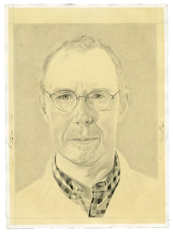 Portrait of the artist. Pencil on paper by Phong Bui.
