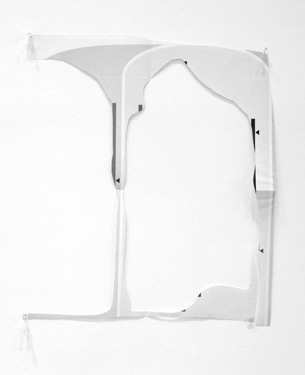 Austin Thomas, "Data Removal," 2014. Cut paper, 19 × 17 ̋.