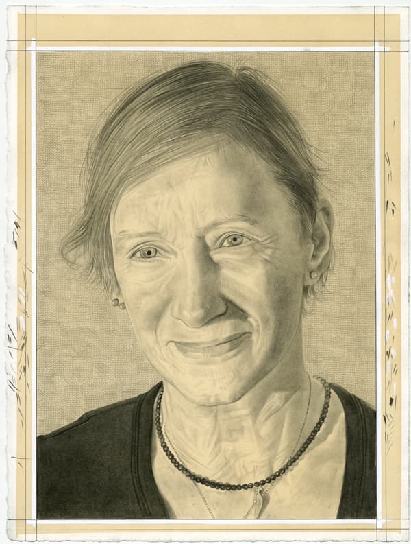 Portrait of the artist. Pencil on paper by Phong Bui.