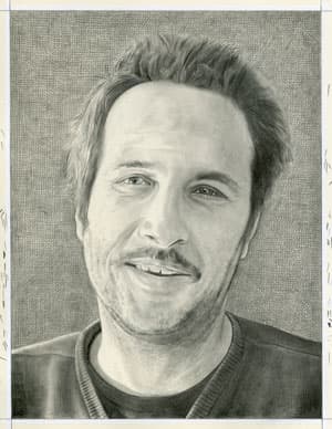 Portrait of the artist. Pencil on paper by Phong Bui.