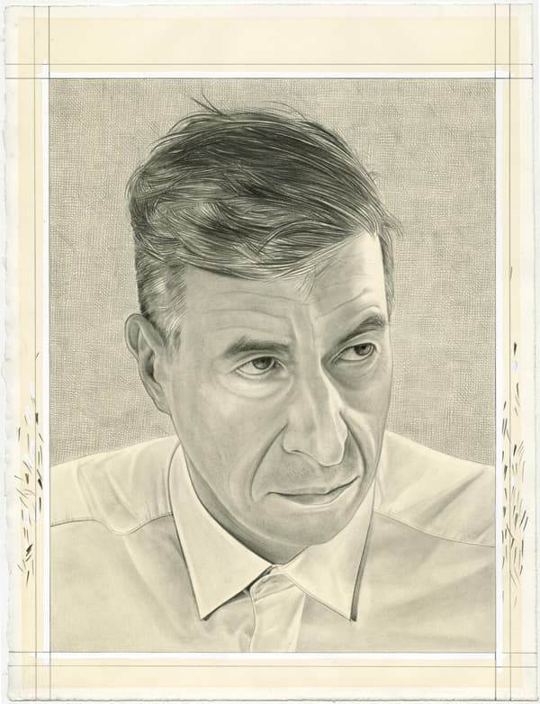 Portrait of the artist. Pencil on paper by Phong Bui.