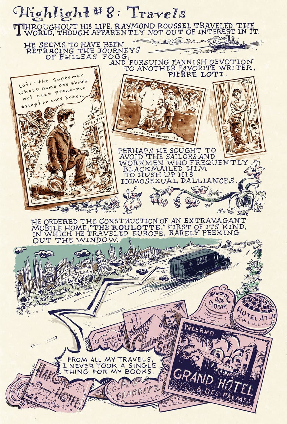 Highlights from the Life of Raymond Roussel #8: Travels