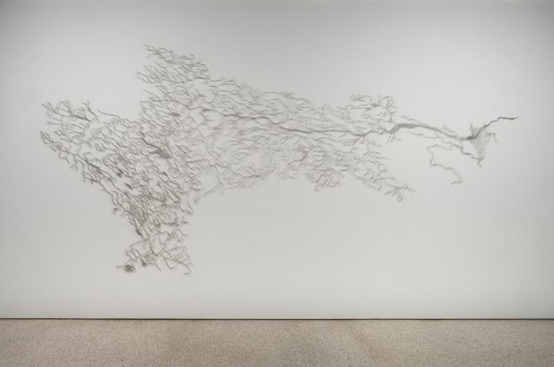 Maya Lin, Pin River - Hudson Watershed, 2018. Stainless steel pins. Courtesy the artist. Photo: Kris Graves.