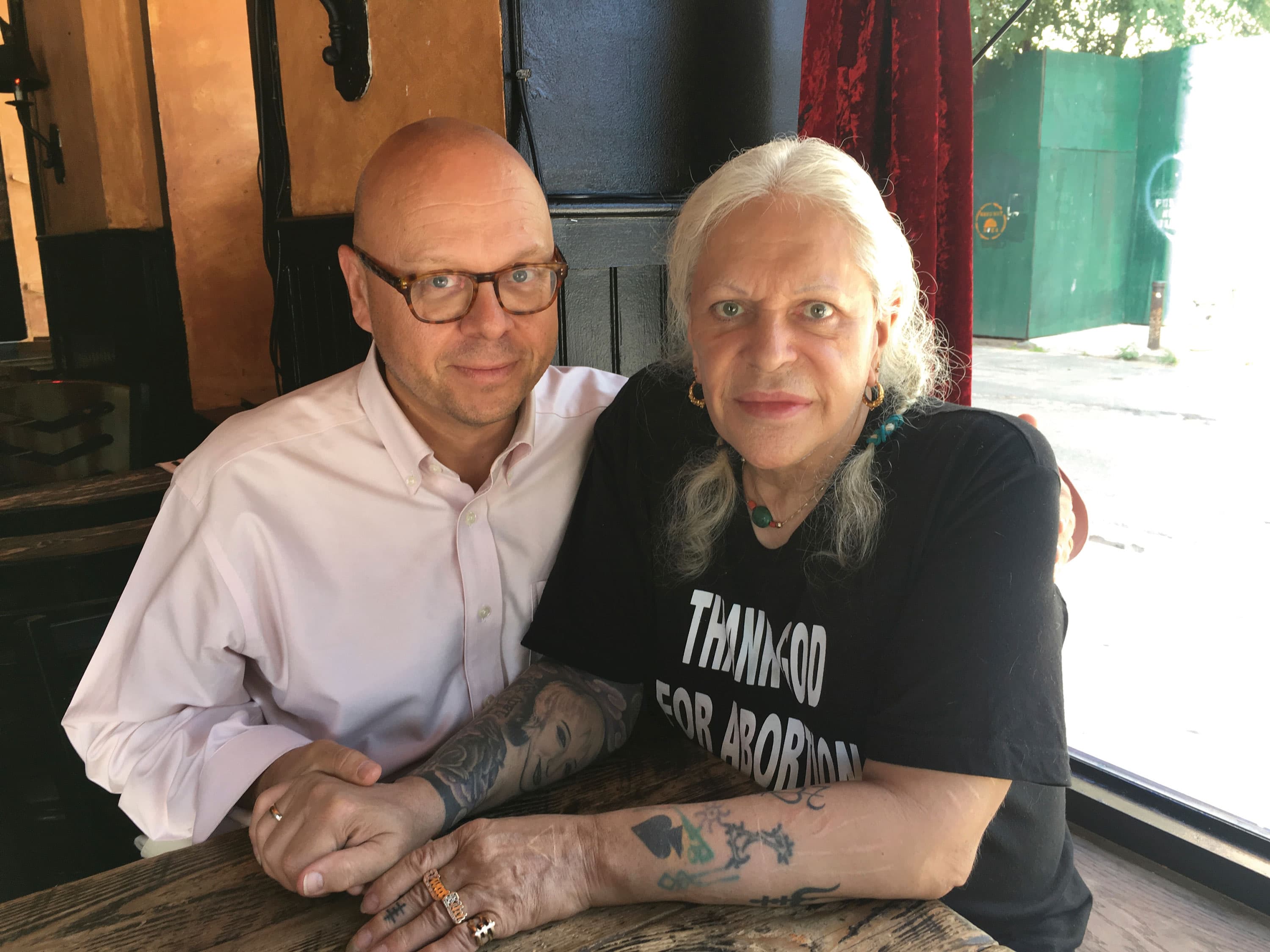 Carl Abrahamsson and Genesis P-Orridge. Photo: Vanessa Sinclair.