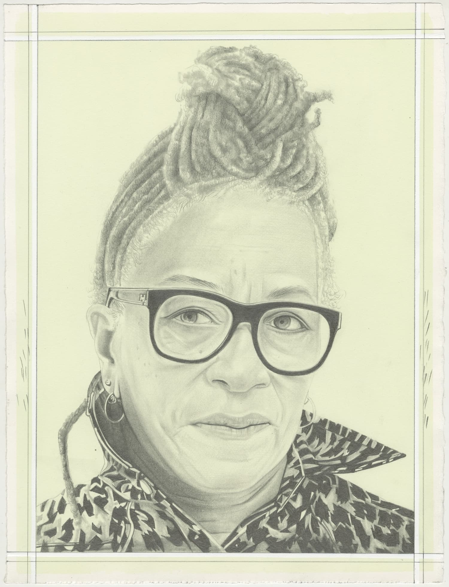 Portrait of Veronica Ryan, pencil on paper by Phong H. Bui.